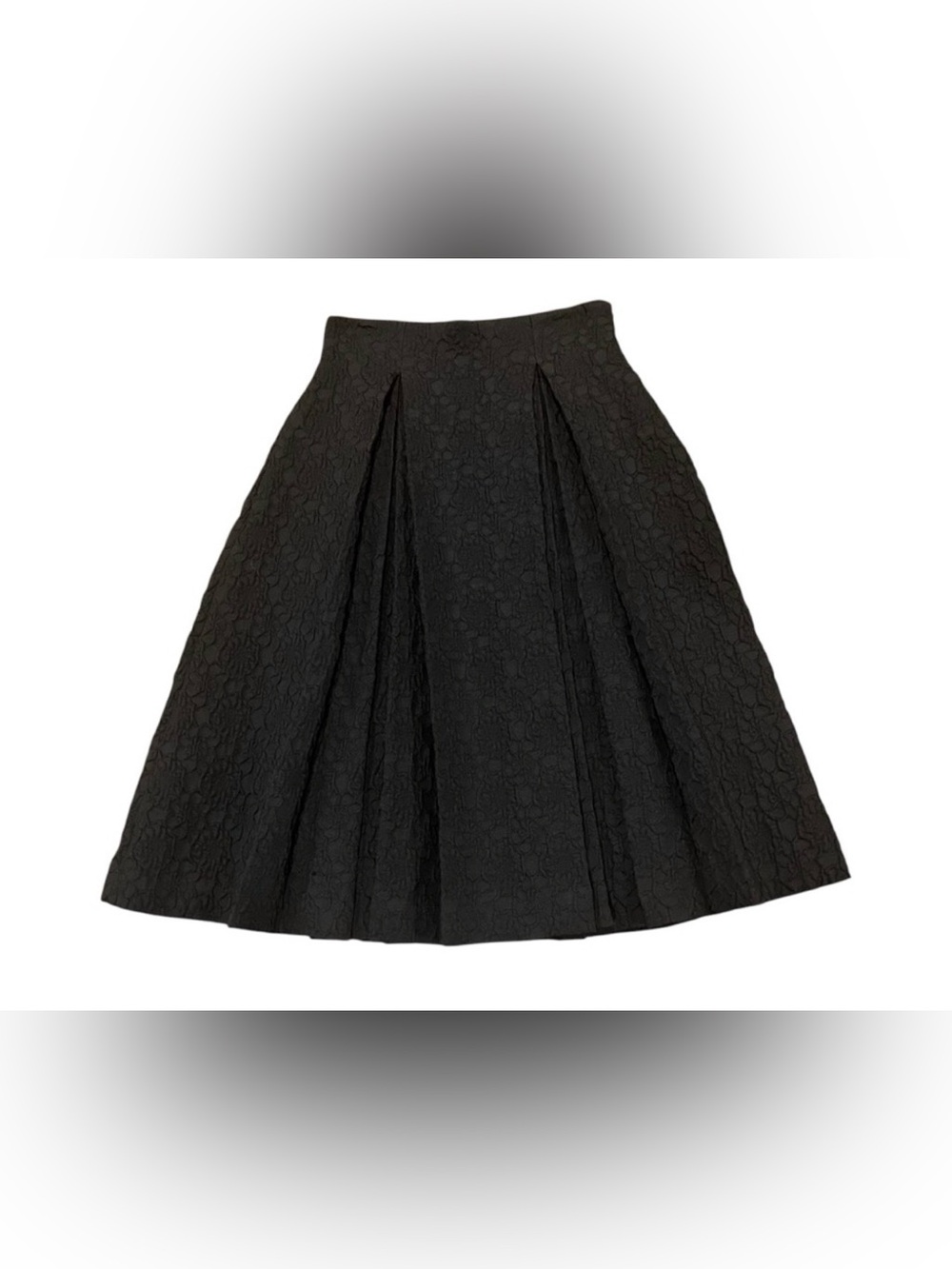Brooks Brothers Black Fleece Pleated Floral Jacquard Midi Skirt BB1 XS/2 Long